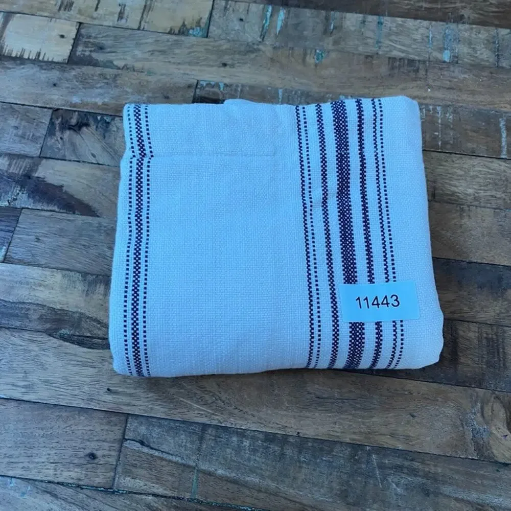 Chaps Euro Pillow Case Pillow Sham 100% Cotton Blue White Stripes